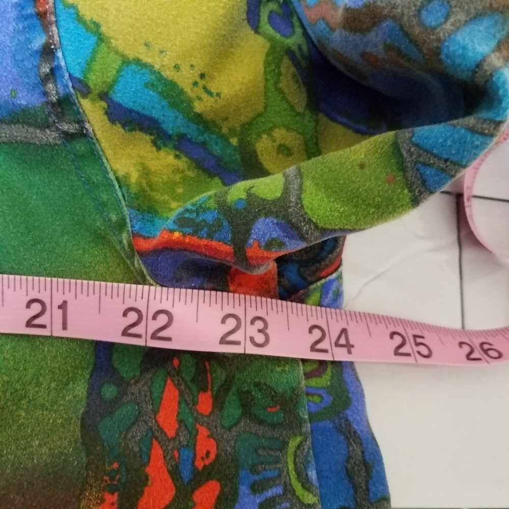 Chico's Abstract Faux Suede Button Down See Measurements (L?) - Picture 7 of 10